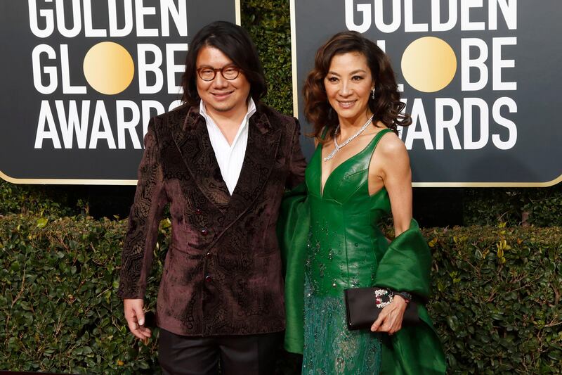 Kwan with actor Michelle Yeoh, who starred the Crazy Rich Asians movie