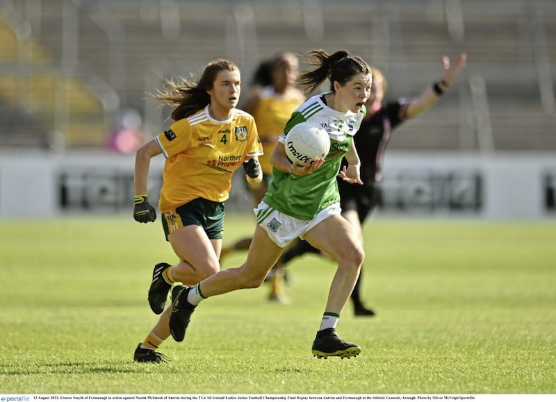 Fermanagh&#39;s Eimear Smyth scored 2-9 for Derrygonnelly in their All-Ireland Intermediate Club Championship quarter-final win over Round Towers of London 