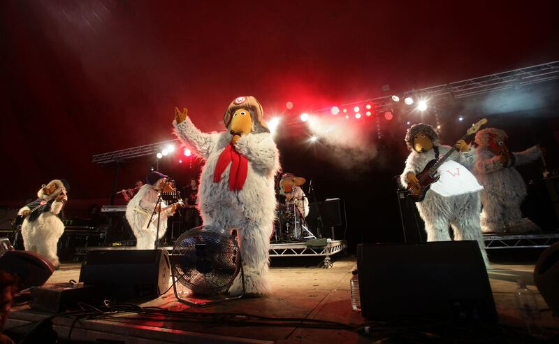 The Wombles performing on the Avalon Stage at the Glastonbury Festival in 2011