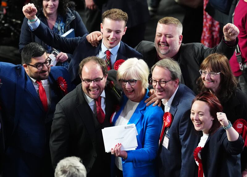 Patricia Ferguson celebrates after winning the Glasgow West seat in July at Emirates Arena in Glasgow