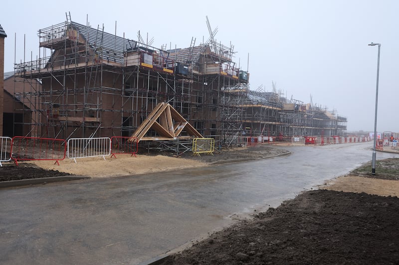 View of a construction site in Cambridge, during a visit by Prime Minister Sir Keir Starmer on December 12