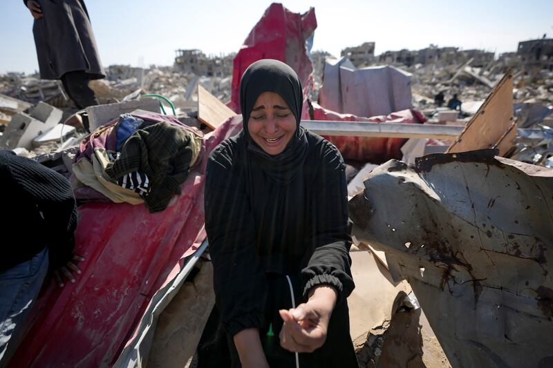 Scenes of devastation greeted people returning to Rafah (AP)