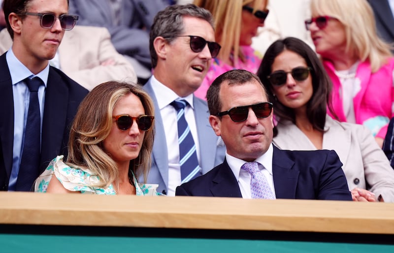 Peter Phillips and Harriet Sperling in the royal box on day 10 of the 2024 Wimbledon Championships