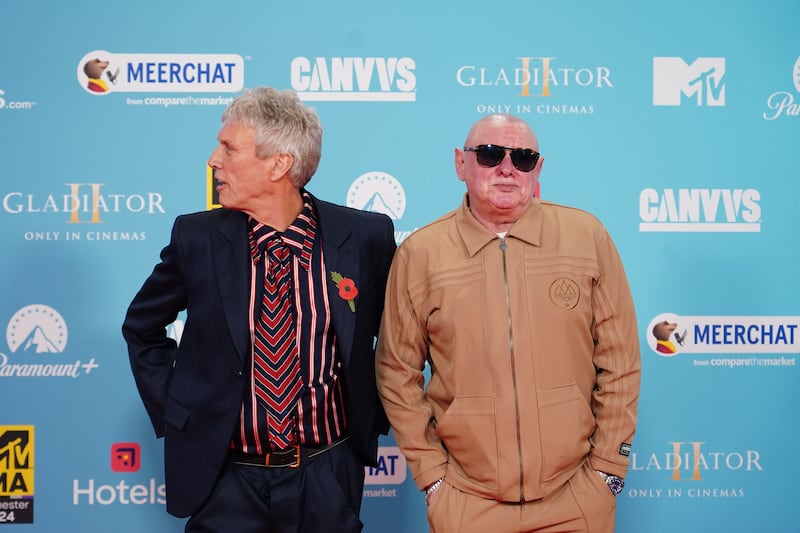 Bez and Shaun Ryder, of Happy Mondays, attend the 2024 MTV Europe Music Awards