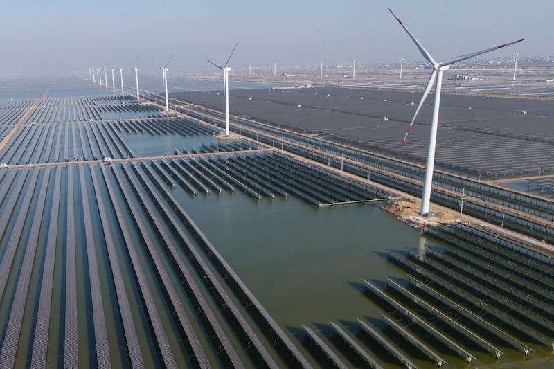 China said its investigation will focus on wind turbines, solar panels, security equipment and others (Ng Han Guan/AP)