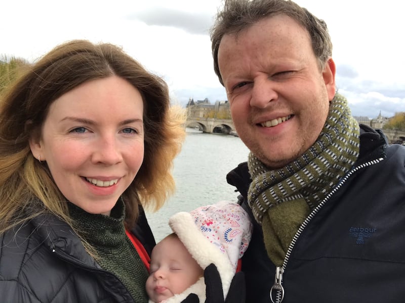 Paul Addison (right) with his daughter Georgina (centre) and partner Louise