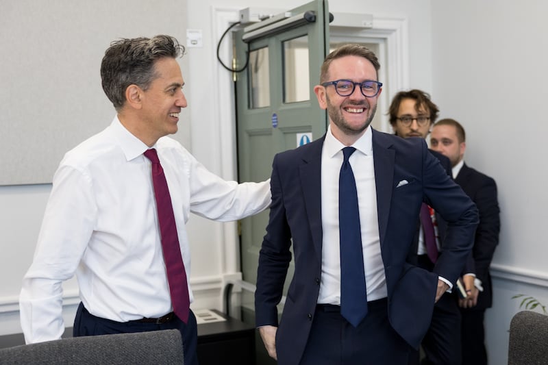 Energy Secretary Ed Miliband with Chris Stark, who is to lead a new control centre