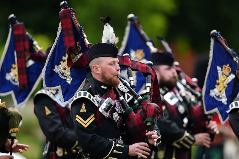 Soldiers from the Royal Regiment of Scotland took part in the ceremony in Edinburgh at the start of the King’s trip to Scotland for Holyrood Week