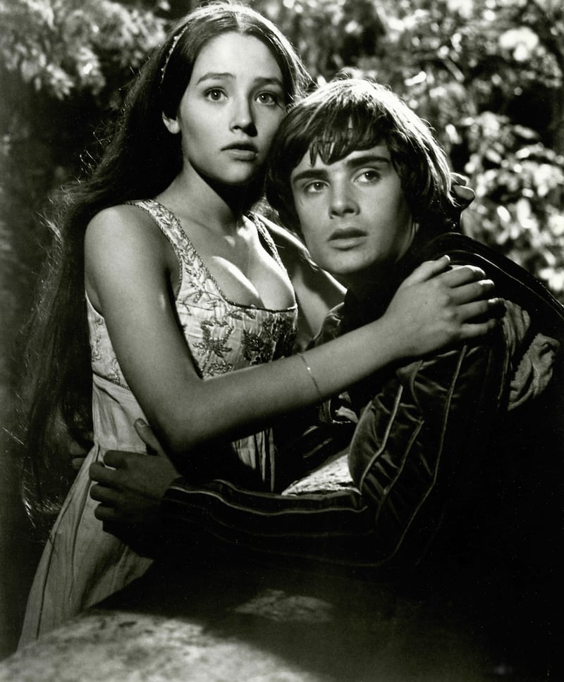 The actors Leonard Whiting and Olivia Hussey in Romeo and Juliet