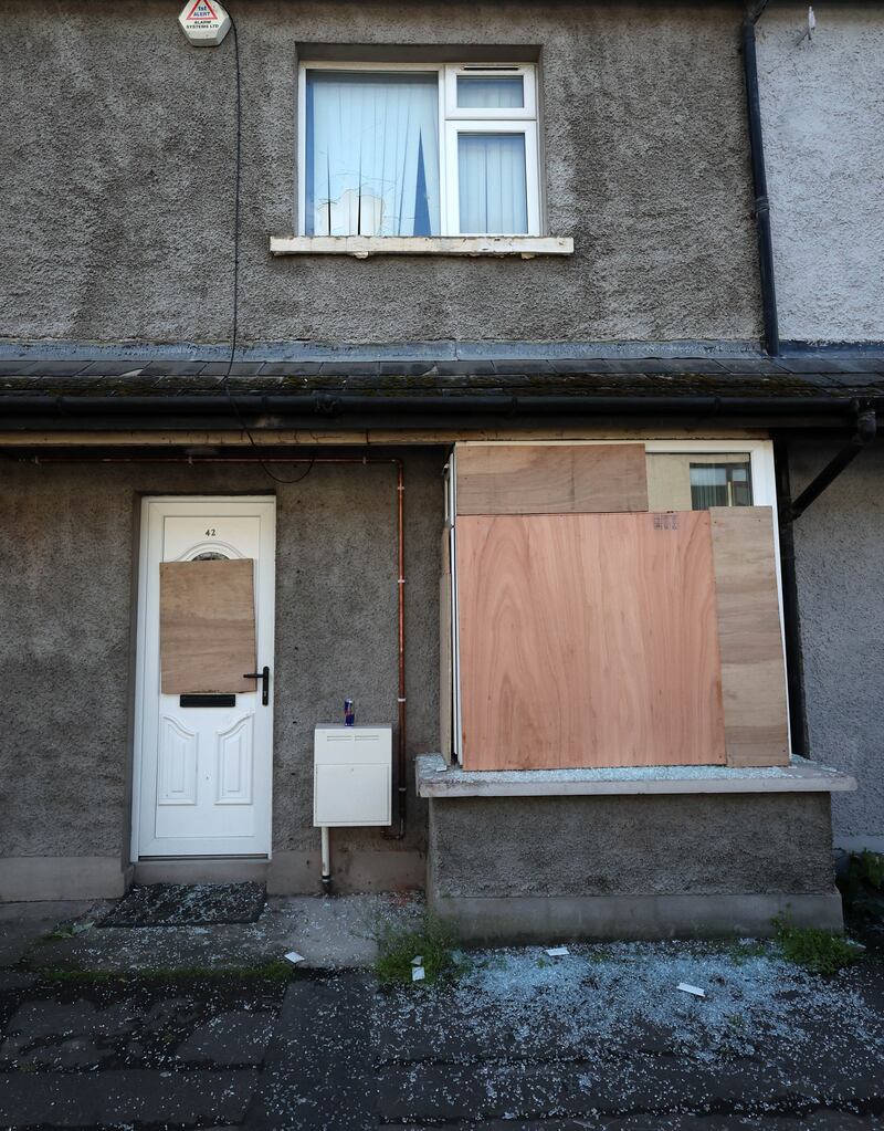 Damage caused after attacks in the Kilburn Street area.

Officers dealt with a number of reports of criminal damage to property including a car being set on fire and a window of a house being broken in Benburb Street. Windows of a house were also smashed in Kilburn Street, both in south Belfast.
PICTURE COLM LENAGHAN