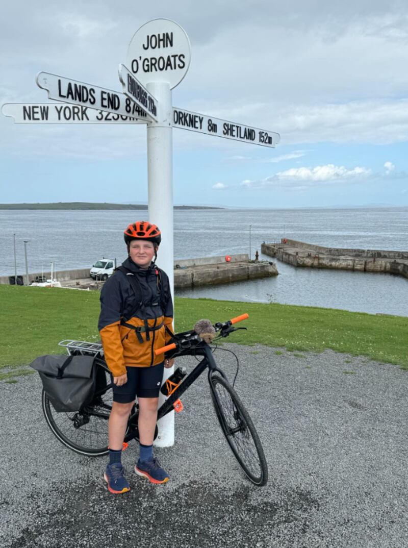 Harry and Nick reached the halfway point at John O’Groats in Scotland.