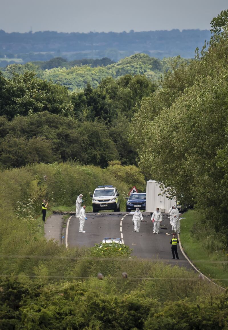 Forensic officers at the scene on the A61 in Wakefield