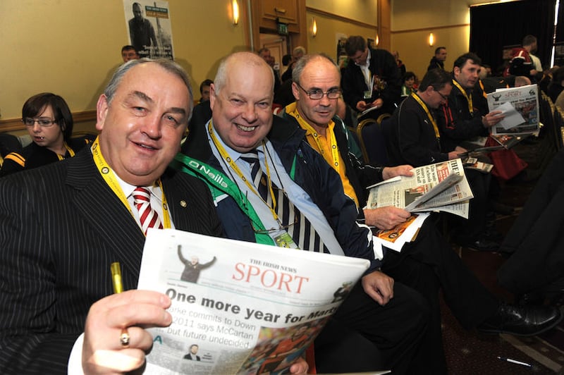 Nicky Brennan and club delegates pictured at The Irish News GAA Conference