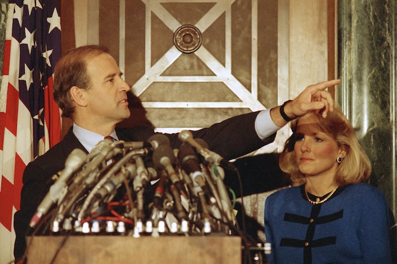 Joe Biden when he was a Delaware senator with wife Jill Biden (Ron Edmonds/AP)