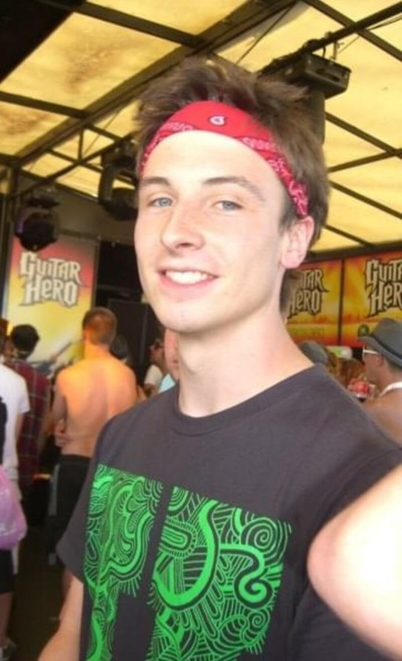 Chris Berrow when he was 19 and at V Festival