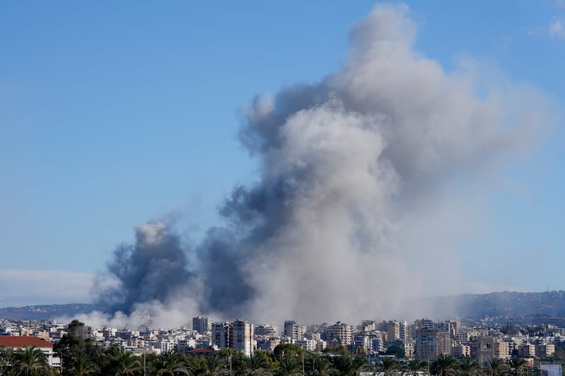 Areas in Tyre, south Lebanon, were hit by Israeli strikes with a ceasefire deal under discussion (AP)