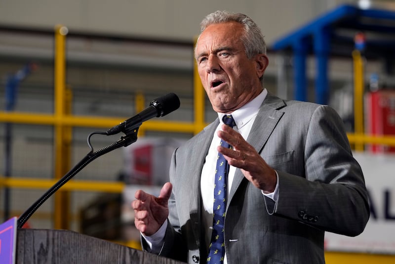 Robert F Kennedy Jr at a campaign event in Walker, Michigan (Carlos Osorio/AP)