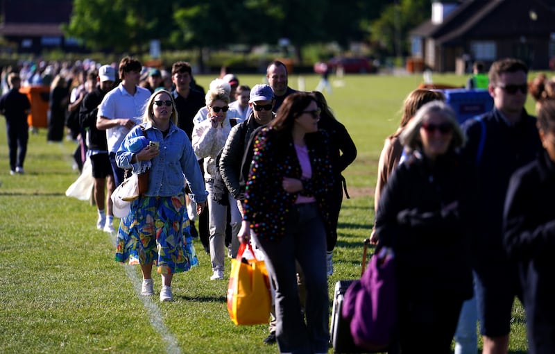 Spectators in the queue on day one of the 2024 Wimbledon Championships