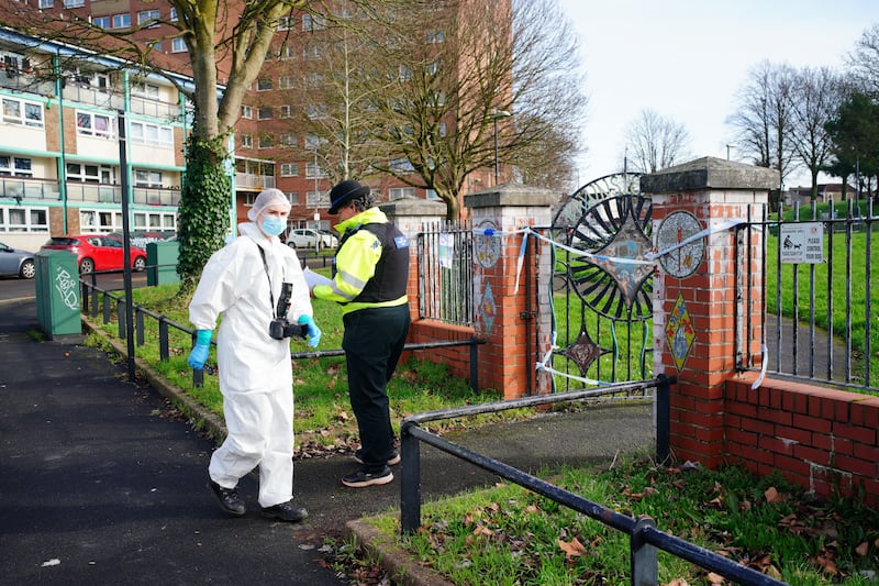 Police and forensic officers at Rawnsley Park