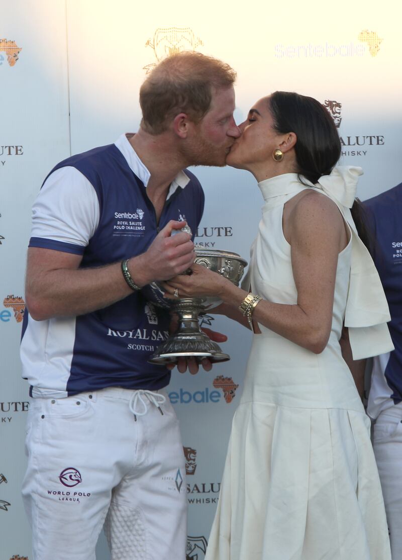 The Duchess of Sussex pictured at a charity polo match will visit Bogota and coast areas of Colombia