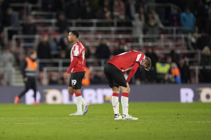 Southampton players were visibly dejected after the final whistle