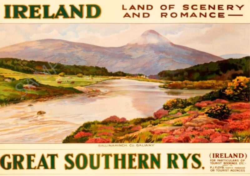 A vintage advertising poster for Great Southern Railways.