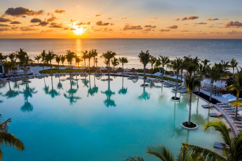 The chilled lagoon pool at Haven Riviera Cancun