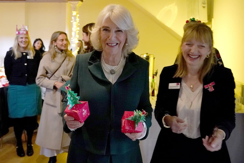 Camilla joined volunteers, staff and celebrity supporters for a ‘Festive Spread’ Christmas lunch