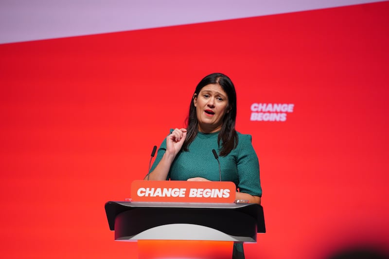 Culture Secretary Lisa Nandy delivers her speech during the Labour Party Conference