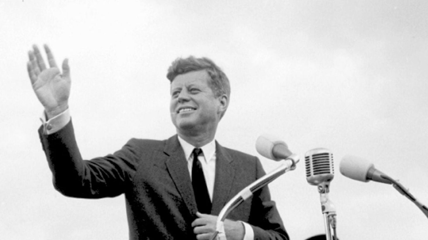 US President John F. Kennedy acknowledging the cheers of the crowd when he visits New Ross Co. Wexford. Photo: PA Wire
