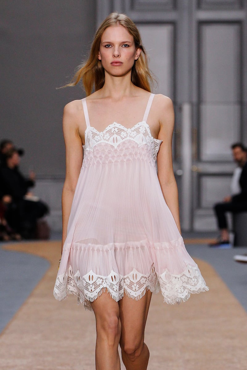 The designer Chloe sported the nearly naked trend in the form of sheer feminine dresses on their spring/summer runways