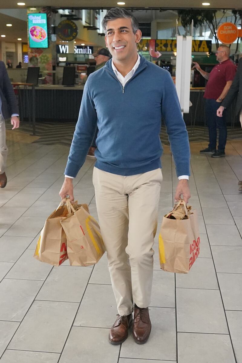 Rishi Sunak emerged from McDonald’s with several bags