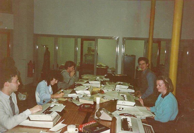 The Irish News newsroom circa 1987