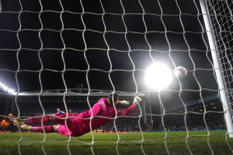 Newcastle keeper Martin Dubraka saves Dominic Hyam’s penalty to send his side into the FA Cup quarter-finals .