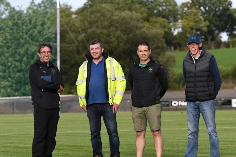 Sean Donnelly (left) with Joe Prunty, Donal Gormley and Francis Gormley at the opening of the new field at St Joseph's Park in 2021