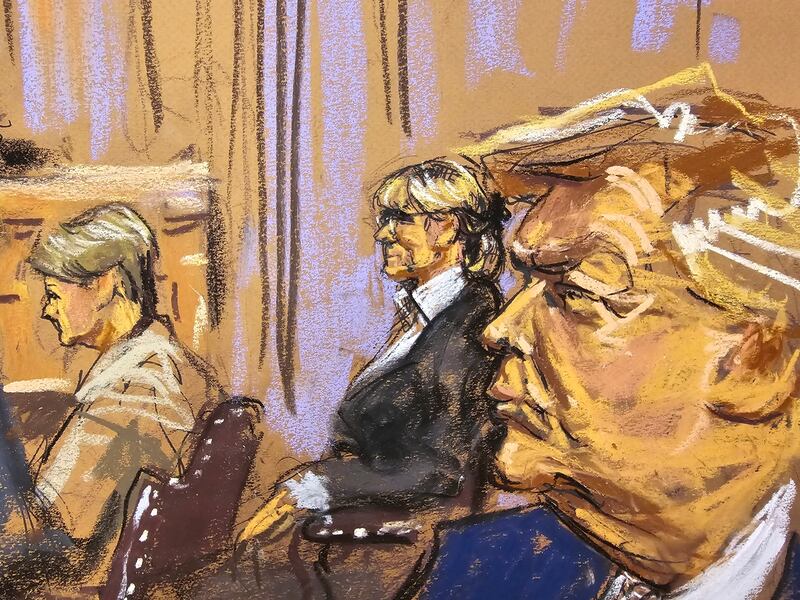 President Donald Trump, right, and E Jean Carroll appeared in court (Jane Rosenberg via AP)