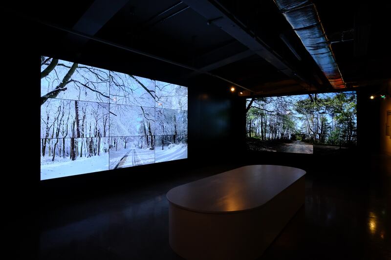 Hockney’s video installation at the Bradford museum