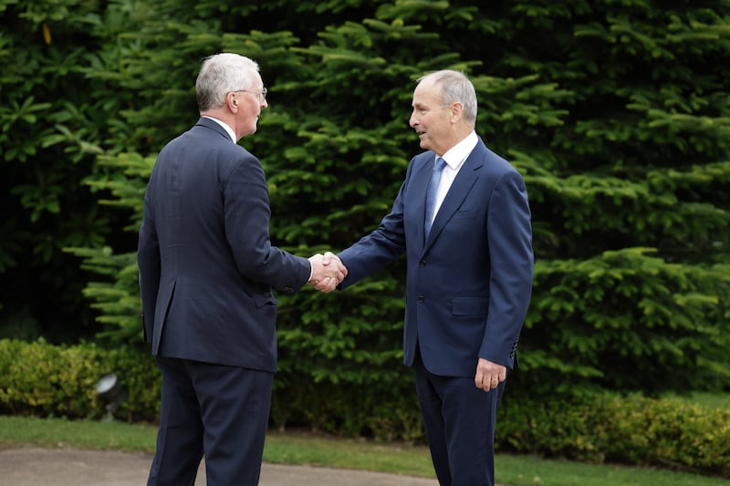 Secretary of State for Northern Ireland Hilary Benn MP meeting Irish Tanaiste Micheal Martin at Hillsborough Castle