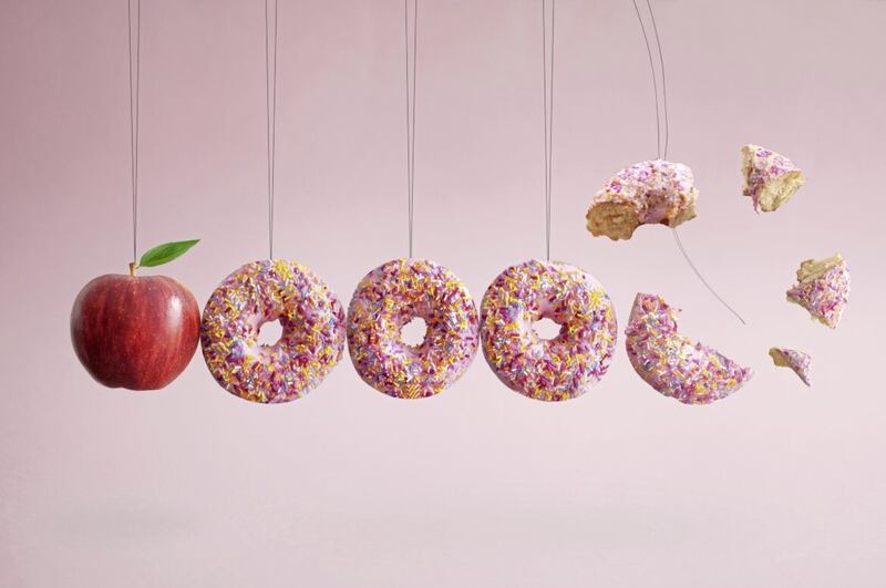 Next time you&#39;re craving a donut or sweet treat, visualise a healthier snack, like an apple... 