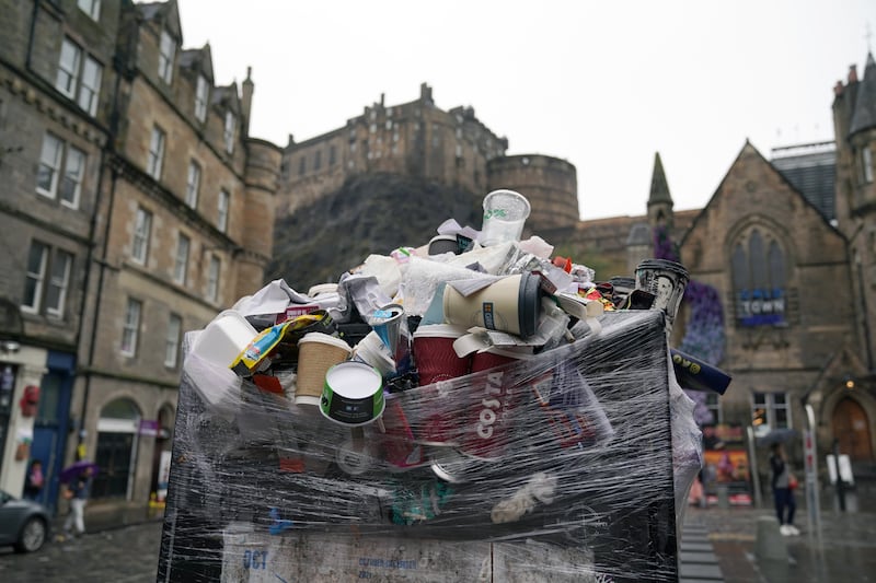 Previous strike action by cleansing workers in Edinburgh in 2022 left rubbish piled up during festival season