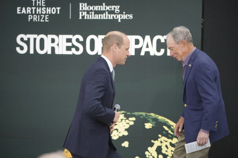The Prince of Wales was introduced by billionaire Michael Bloomberg, whose charity, Bloomberg Philanthropies, is a founding partner of the Earthshot Prize