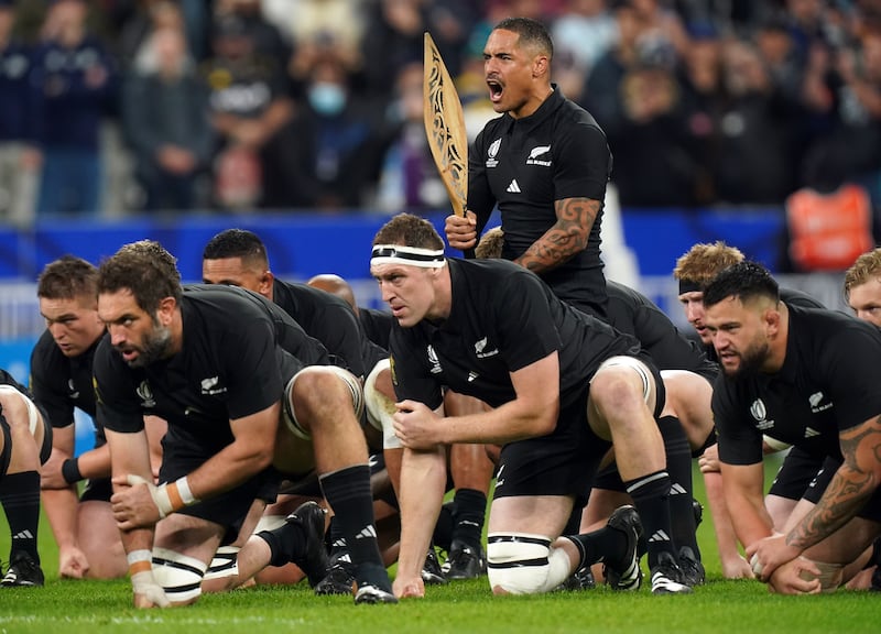 The All Blacks – pictured here performing the haka at last autumn’s World Cup final – are favourites entering the second Test