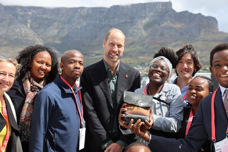 The Prince of Wales with some of the young environmentalists from across Africa and Southeast Asia who are taking part in the inaugural Earthshot Prize Climate Leaders Youth Programme