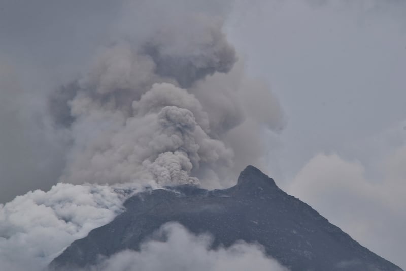 Mount Lewotobi Laki-Laki spews volcanic materials from its crater (AP)