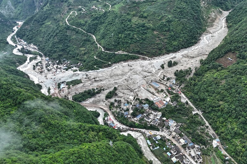 The effects were apparent in south-western China’s Sichuan Province (Xinhua via AP)