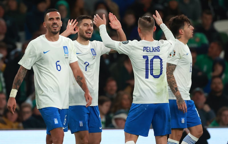 Ireland were second best to Greece at the Aviva Stadium (Liam McBurney/PA)