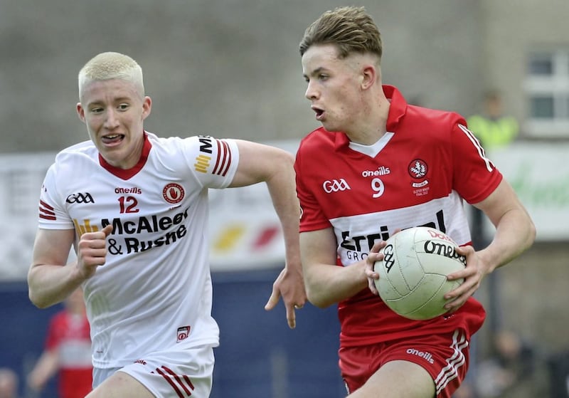 Derry captain Ruairi Forbes could be involved in a central battle with Galway&#39;s Bellaghy-born midfielder Shay McGlinchey Picture: Margaret McLaughlin 