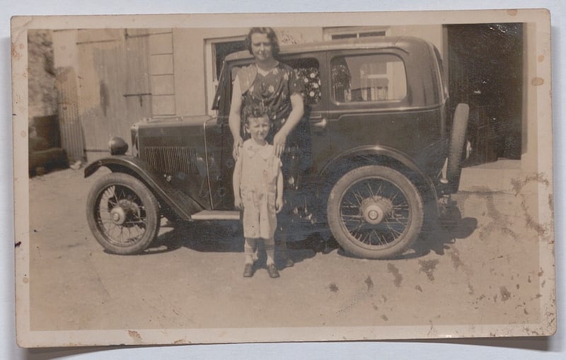 John upon arriving in Garvaghey from Brookly, with his aunt Freda, in 1933