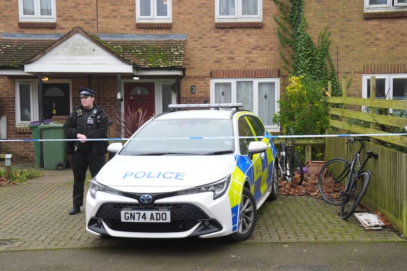 Police outside a property on Siskin Close in Hawkinge, near Folkestone, where an eight-month-old baby girl was attacked by a dog, believed to be an XL bully