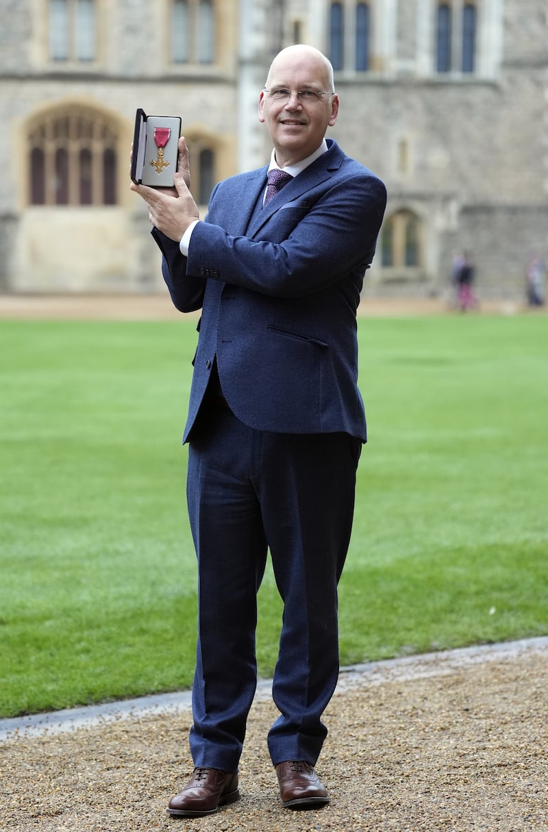 Ian Jones, founder of Goonhilly Earth Station Ltd after being made an Officer of the Order of the British Empire